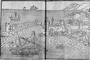 ロードス島 - ベルナール・ド・ブレイデンバッハの「Les Saintes Peregrinations」にて 作： Unknown artist
