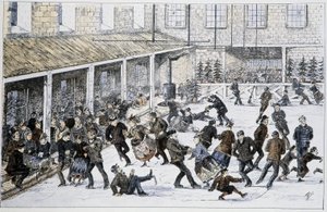 ハリファックス（ノバスコシア州）のリンク - ヘンリー・バックトン・ローレンス中尉の「Sketches of canadian sports and pastimes（カナダのスポーツと娯楽のスケッチ）」より 作： Unknown artist
