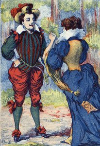 リケ・ア・ラ・ユープはハンサムな紳士になる。フランスの作家シャルル・ペロー（1628-1703）の物語「Riquet a la houppe」の匿名の挿絵。イメージ：Marcel Vagne、Jarville Nancy、年代不詳（19世紀後半）。