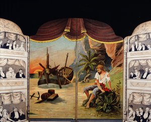 Robinson Crusoé』- Daniel de Foe or Defoe (1660 - 1731) の著書の表紙。 作： Unknown artist