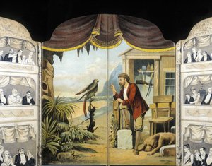 ロビンソン・クルーソーとオウム（1890年頃Roman by Daniel de Foe or Defoe (1660 - 1731) 作： Unknown artist