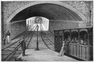 リヨンからクロワ・ルースまでのケミン・ド・フェールのルート - 1884年の "Journal des voyages "に掲載された版画 作： Unknown artist