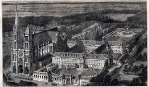 サン・ドニのカテドラル近くにあるサン・ルイ王家（レジオン・ドヌール教育院） - 1867年頃のエングレービング 作： Unknown artist