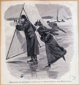 帆走練習、シュルーズベリー号、アメリカ、1890年頃 - 彫刻、19世紀後半 作： Unknown artist