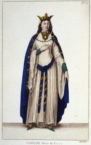 クロヴィス1世の妻であるフランク王国の女王、聖クロチルデ（v.475-545）。 作： Unknown artist
