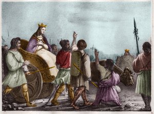 クロヴィス1世の妻であるフランク王国の女王、聖クロチルデ（v.475-545）。 作： Unknown artist
