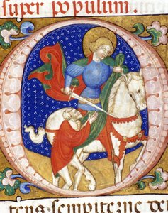 15世紀のBibl.の貧しい細密画にコートを分け与える聖マルティン。ナツィオナーレ・ブライデンセ 作： Unknown artist