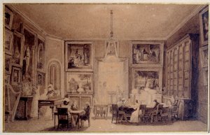 アウグスブルクのオランド王妃オルタンス・ド・ボーアルネ（1783-1837）のサロン。19世紀のパリのエングレーヴィング。ティエール図書館 作： Unknown artist