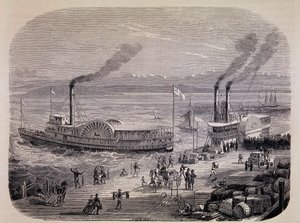 サンフランシスコのドックとパドルウィールドボート（カリフォルニア州） - in "Tour du Monde"