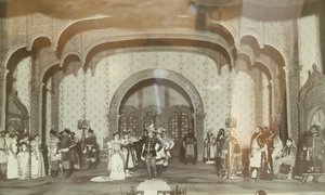Alexandre Nikolaievitch Ostrovski (1823-1926) による劇場作品「le Faux Dmitri」のシーン。 マリー・デ・モスコウ劇場。 写真家、Annees 1870年。国立中央A.バフルシン劇場博物館、モスクワ エールの戯曲「偽ドミトリー」の一場面 作： Unknown artist