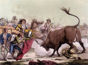 1820年頃、スペインの闘牛のシーン。