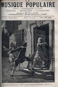 モリエール(1622-1673)の喜劇「シチリア人」の場面。アラステの道化師ハリは、嫉妬深いドン・ペドレの注意をそらして、恋人たちのアラステとイシドールを会わせる。(第1幕第12場) 作： Unknown artist