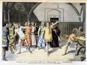 ポール・デレイドのドラマ「Messire Du Guesclin」がサン・マルタン門の劇場で上演されているシーン。1895年11月3日のLe petit journalに掲載されました。