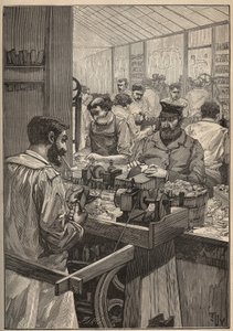 シースキム：シースキムパイプの製造。Adolphe BITARDの "Les arts et metiers illustres "に掲載された1885年の図版。 作： Unknown artist