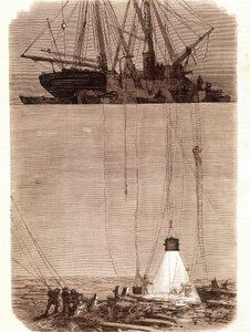 1702年にビゴ湾で難破したスペインのガレオン船を探す。エンポリオ・ピクチャーズコ」1871年版からの引用ページ 作： Unknown artist