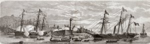 第二次イタリア独立戦争、1859年のイタリアキャンペーン。ナポレオン3世(1808-1873)のジェネス港での活躍 1859年12月05日-ジェノバへのフランス人の到着 作： Unknown artist