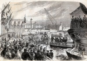 第二次イタリア独立戦争、1859年のイタリアキャンペーン。ナポレオン3世（1808-1873）のジェネス港での活躍 1859年12月05日-ジェノバへのフランス人の到着 作： Unknown artist