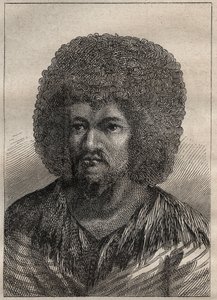 キャプテン・ジェームズ・クック（1728-1779）の第2回目の航海（1772-1775）：タヒチの王、O-Too（オー・トゥー）の肖像画 - "The Great Mariners of 18th century "よりイラスト引用 作： Unknown artist