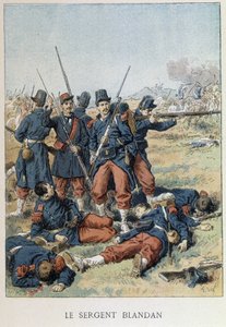 ブランダン軍曹は1842年のアルジェリア征服の際に死亡 - "Histoire de France "にて 作： Unknown artist