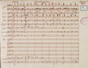 モーツァルトのオペラ「クレタ島の王イドメネ」の楽譜ページ（リヒテンタール版、1843年 作： Unknown artist