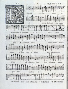 ジョバンニ・ガブリエリの『Sacrae symphoniae』第2集の楽譜ページ。 作： Unknown artist