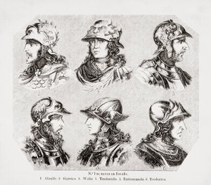 スペインの西ゴート族の6人の王。 作： Unknown artist