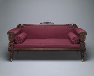 ソファ、c.1821-35（ローズウッドとパイン、ウール張り） 作： Unknown artist