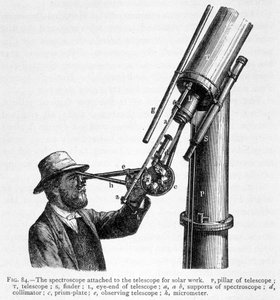 太陽を観察するための望遠鏡に加えて分光器 作： Unknown artist
