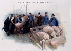 St.Nicolas Fair。ブルターニュの豚市 作： Unknown artist