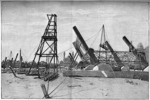1887年、エッフェル塔の建設現場の様子。