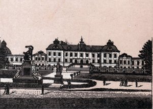 スウェーデン・ストックホルム：ドロットニングホルム城の眺め（Castle Drottningholms）......『世界図説168景』より 未発表（19世紀末頃 作： Unknown artist