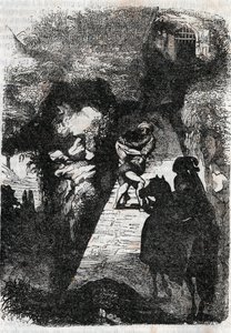 ローランとロドモンの闘争-アリオスタで知られるルドヴィコ・アリオストの「激情のローラン」（Orlando furioso）（16世紀）より1851年の版画-トレッサン伯爵がイタリア語から翻訳し、グスタフ・ハーバードが出版した版。