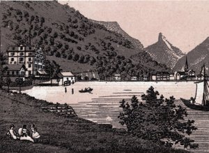 スイス：フルーレンの街並み 「世界図鑑168景」より 未撮影（19世紀後半 作： Unknown artist