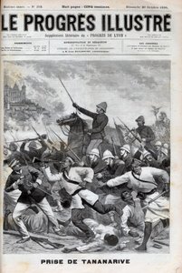 アンタナナリボを奪う-フランス軍がアンタナナリボに侵攻した1895年-Conquete de Madagascar.- 1895年9月30日、フランス遠征軍によるTananariveの占領 - 1895年の "Le Progres illustrious "に掲載された刻印