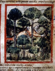 Thamar (Tamar) is possessed by Amnon (Ammon)" コーデックス212 (or padovano codice or Bible of Padua) 1390-1400 Rovigo, Accademia dei Concordi からのミニチュア。 作： Unknown artist