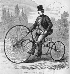 アイザック・サミュエルのアメリカン・ベロシペード。1869 作： Unknown artist