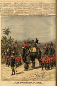 シャム（タイ）のアーミー。1893年7月29日の「Le petit journal」に掲載された図版。セルバのコレクション。 作： Unknown artist