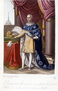 鉄冠勲章グランドマスターの衣装を着たオーストリア皇帝フランソワ1世（1768-1835）。