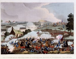 ワーテルローの戦場で活躍するイギリス軍、6月18日