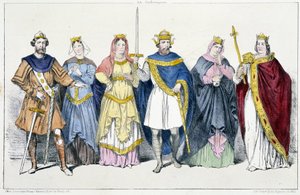カロリング家：ルイ4世ドウトレメル、ゲルベルゲ・ド・サックス、エメ・ダリー、ロトワール、ルイ5世......「版画で見るフランスの王と王妃」（パリ、スウィフト編）より