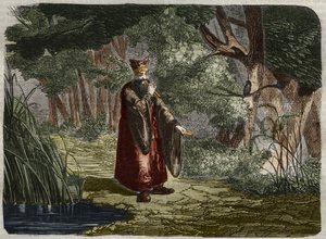 中国の凌雲（Ling-lun）（Lihng-lewn）は、竹の茎に息を吹き込んでチューニングを発見します。紀元前27世紀。1859年に描かれた「科学博物館」の版画