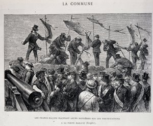 コミューン。ポルト・マイヨの要塞に旗を立てるフリーメイソン（1871年） - 彫刻家 作： Unknown artist