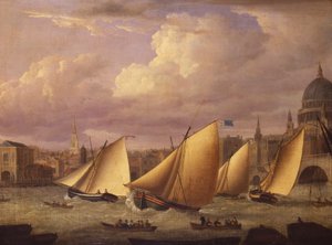 カンバーランド艦隊、ロンドン橋上空でレース、1782 作： Unknown