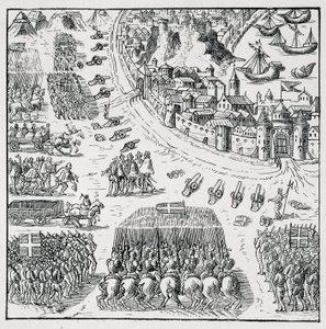 アンジュー公（アンリ3世）がポーランド王に選出され（1573年）、ひたすらこの王冠を奪いに行くことを余儀なくされていたが、ラ・ロシェルの包囲が解除され、ロシェロワ家は自分たちのために、また 作： Unknown artist