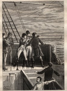 ニコラ・ボーディン（1754-1803）の「南方探検」（1800-1803）：ニューホランド（オーストラリア）沖の船員が水平線にベールがかかっていることを報告-図版は "The Great Mariners of 18 century "より引用 作： Unknown artist