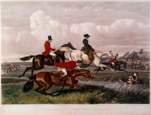 ジョン・フレデリック・ヘリング（1795-1865）（ec.engl.）が描いた「狐狩り」の版画 19世紀 個人蔵