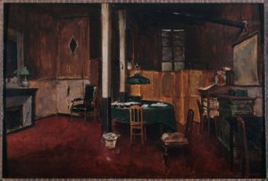 1889年頃、ジャーナル・デ・バのニュースルーム（木に油彩）