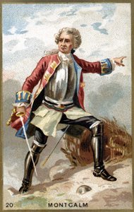 フランスの将軍、サン＝ヴェランのモンカルム侯爵（1712年～1759年）。19世紀のクロモリトグラフ。 作： Unknown artist