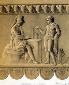 アポロの神託 - ギリシャの浅浮彫りの複製品 作： Unknown artist