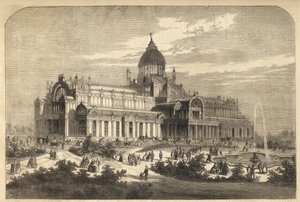 1864年のアムステルダムの産業宮殿（1929年に火災で焼失） - オランダ、アムステルダム。パレス・オブ・インダストリー 作： Unknown artist